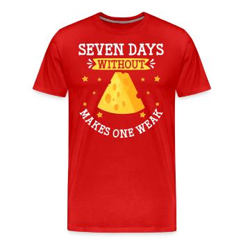 Amateur de fromage au yogourt au parmesan au parmesan au blanc d’œuf - T-shirt bio Premium Homme - rouge - Devant - Damien (186cm)
