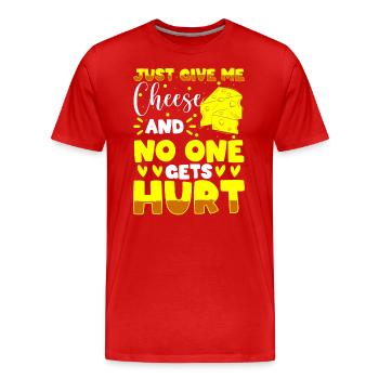 Käse Milch Parmesan Fett - Männer Premium Bio T-Shirt - Rot - Vorne - Damien (186cm)