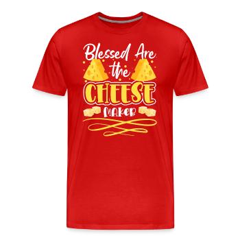 Käseliebhaberin Milch Parmesan Fett - Männer Premium Bio T-Shirt - Rot - Vorne - Damien (186cm)