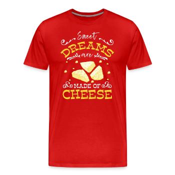Käseliebhaber Eiweiß Foodie Käsekuchen - Männer Premium Bio T-Shirt - Rot - Vorne - Damien (186cm)