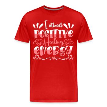 Motivation Optimistic Meditation Self-love - Men's Premium Organic T-Shirt - red - Front - Damien (186cm)