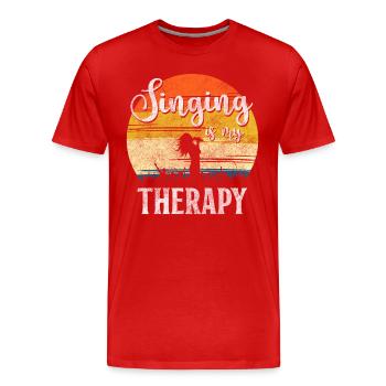 Music Choir Microphone - Men's Premium Organic T-Shirt - red - Front - Damien (186cm)