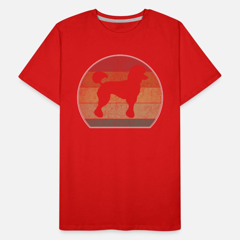 Rétro Caniche Coucher de soleil T-shirt bio Premium Homme