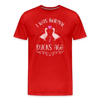 Duckling Animal Flying Duck Swimming - Men's Premium Organic T-Shirt - red - Front - Damien (186cm)