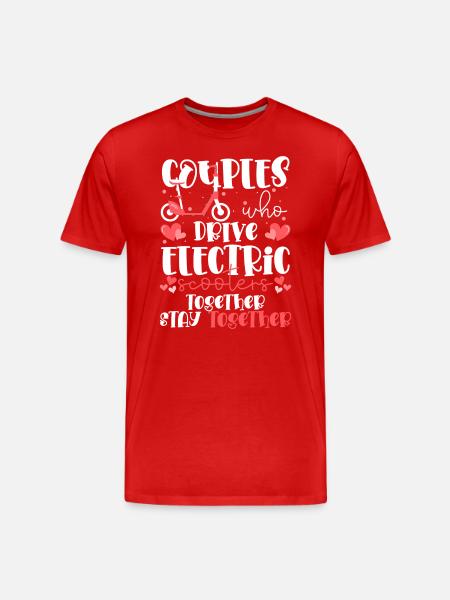 Rollerfahrer Strom Batterie - Männer Premium Bio T-Shirt - Rot
