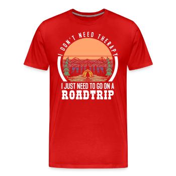 Road trip camping - T-shirt bio Premium Homme - rouge - Devant - Damien (186cm)