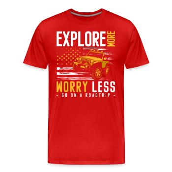 Abenteuer Straße Freiheit - Männer Premium Bio T-Shirt - Rot - Vorne - Damien (186cm)