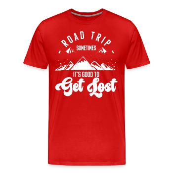 Road Trip Summer Tourist - Men's Premium Organic T-Shirt - red - Front - Damien (186cm)