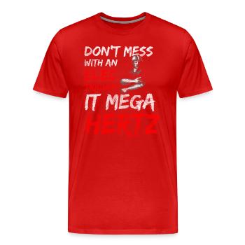 Électricien Homme Haute Tension - T-shirt bio Premium Homme - rouge - Devant - Damien (186cm)