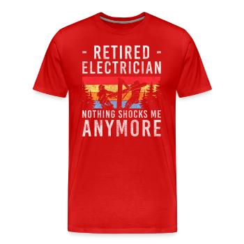 Current Occupation Voltage - Men's Premium Organic T-Shirt - red - Front - Damien (186cm)
