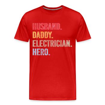 Electronics technician Profession Electrical - Men's Premium Organic T-Shirt - red - Front - Damien (186cm)