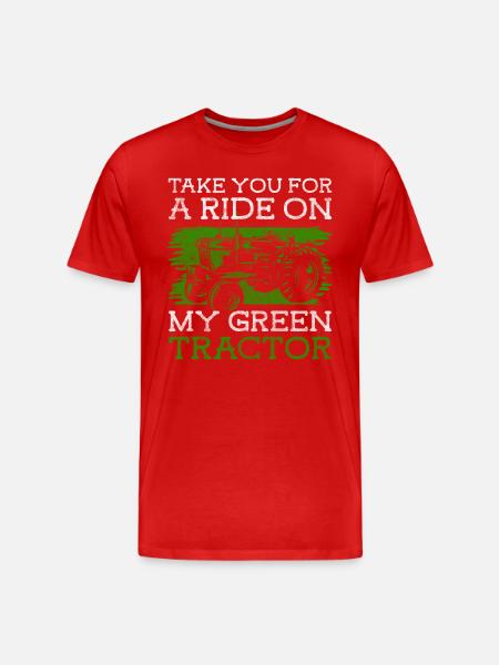 Traktor Anbau Bäuerin Stall - Männer Premium Bio T-Shirt - Rot