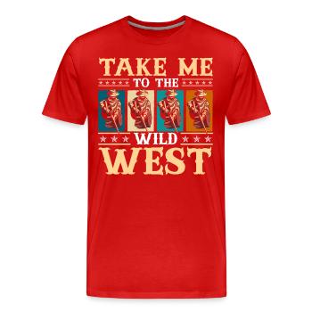 Wilder Westen - Männer Premium Bio T-Shirt - Rot - Vorne - Damien (186cm)