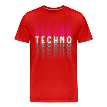 Rave Techno Music Music Dubstep - T-shirt bio Premium Homme - rouge - Devant - Damien (186cm)