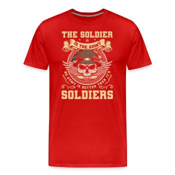 Arme de paix frontalière du soldat - T-shirt bio Premium Homme - rouge - Devant - Damien (186cm)