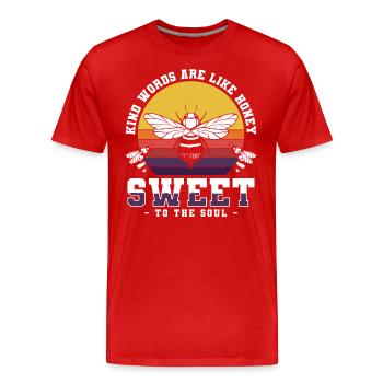Miel, abeilles, insectes - T-shirt bio Premium Homme - rouge - Devant - Damien (186cm)
