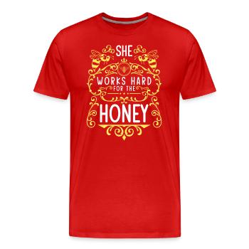 Honey Bumblebee Beekeeping World Savior - Men's Premium Organic T-Shirt - red - Front - Damien (186cm)