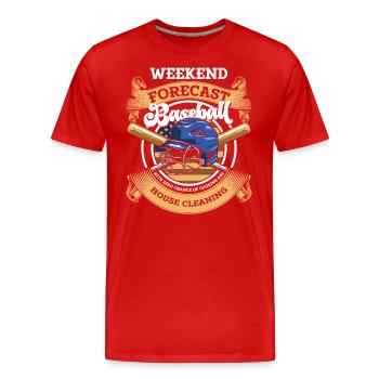 Baseball Bat, Catcher, America, Ball - Men's Premium Organic T-Shirt - red - Front - Damien (186cm)