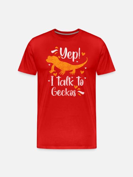 Gecko Tropical Animal Reptile Lover - Men's Premium Organic T-Shirt - red