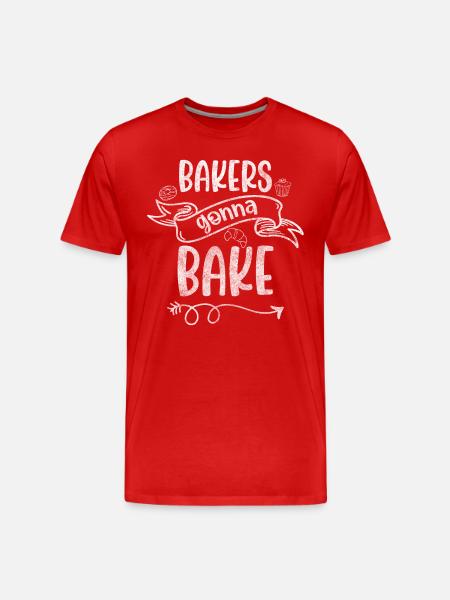 Baker Cake Muffin - Men's Premium Organic T-Shirt - red