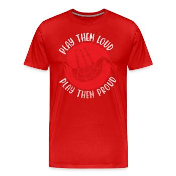 Folk Music Music Association - Men's Premium Organic T-Shirt - red - Front - Damien (186cm)