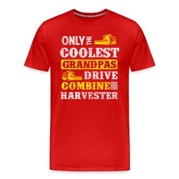 Récolter les légumes fermiers - T-shirt bio Premium Homme - rouge - Devant - Damien (186cm)