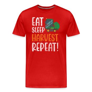 Champ de temps de récolte de l’agriculteur - T-shirt bio Premium Homme - rouge - Devant - Damien (186cm)