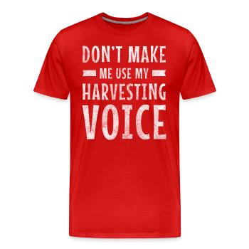 Récolter des légumes tracteurs agricoles - T-shirt bio Premium Homme - rouge - Devant - Damien (186cm)