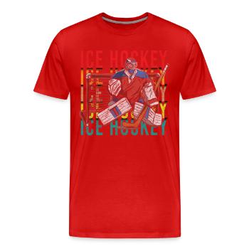 Hockey Sport Winter Sports Ice Skates - Men's Premium Organic T-Shirt - red - Front - Damien (186cm)