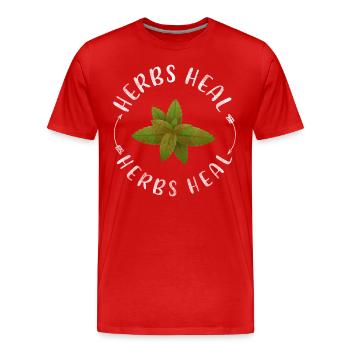 Plantes médicinales Healing Health Pharmacie - T-shirt bio Premium Homme - rouge - Devant - Damien (186cm)