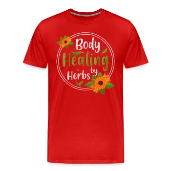 Heilkräuter Natur Gesundheit - Männer Premium Bio T-Shirt - Rot - Vorne - Damien (186cm)