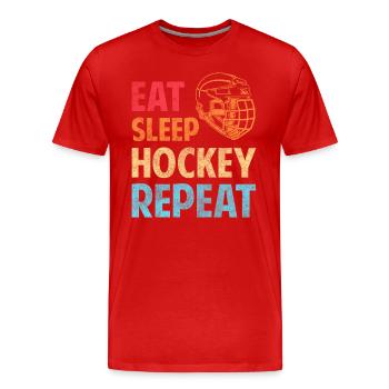 Sports Hockey sur glace Bâton Gardien de but - T-shirt bio Premium Homme - rouge - Devant - Damien (186cm)