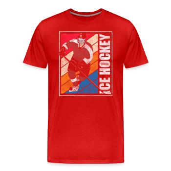 Sport Puck Mannschaft - Männer Premium Bio T-Shirt - Rot - Vorne - Damien (186cm)
