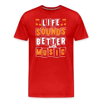 Dj Party Songs Tanzen - Men's Premium Organic T-Shirt - red - Front - Damien (186cm)