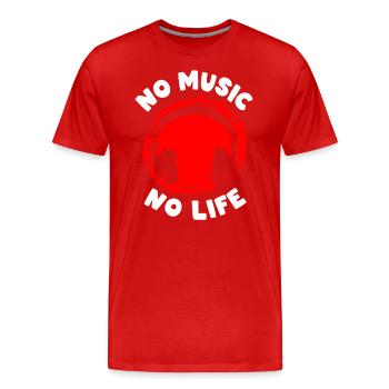 Dj Party Songs - Men's Premium Organic T-Shirt - red - Front - Damien (186cm)