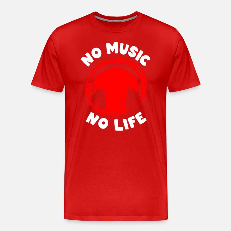 Dj Party Lieder - Männer Premium Bio T-Shirt - Rot