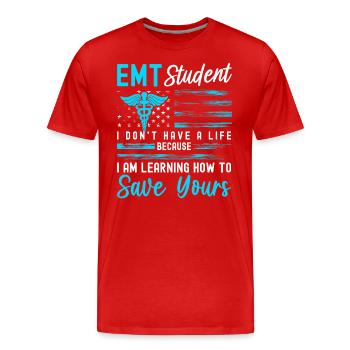 Étudier l’informatique du futur droit - T-shirt bio Premium Homme - rouge - Devant - Damien (186cm)