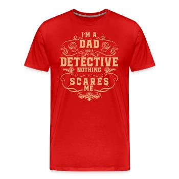 Détective Détective Privé Détective Professionnel Mystère - T-shirt bio Premium Homme - rouge - Devant - Damien (186cm)