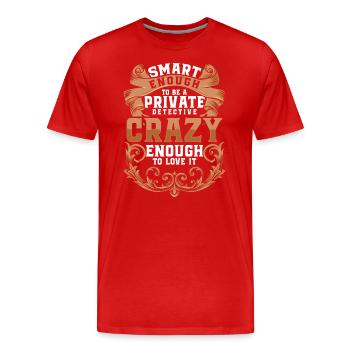 Note de l’agent : Sur la piste du crime - T-shirt bio Premium Homme - rouge - Devant - Damien (186cm)