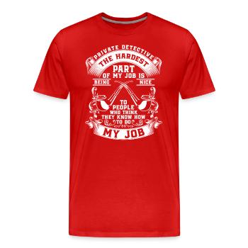 Detektiv Ermittler Inspektor Geheimnis - Männer Premium Bio T-Shirt - Rot - Vorne - Damien (186cm)