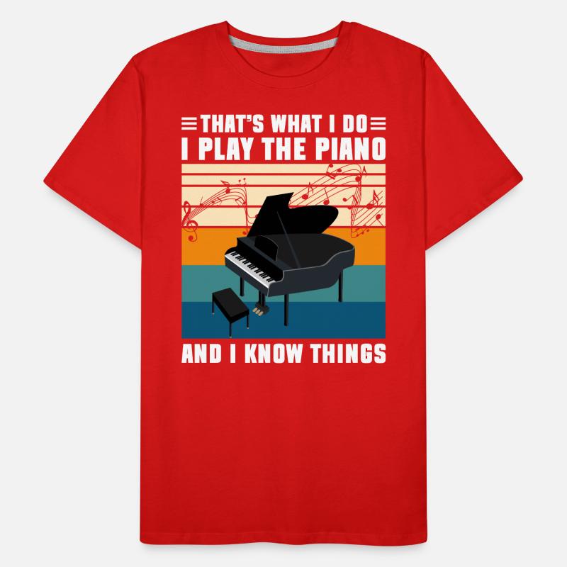 École de piano à queue de musique T-shirt bio Premium Homme