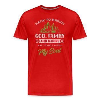 Forest, Mountain, Environmental Protection - Men's Premium Organic T-Shirt - red - Front - Damien (186cm)