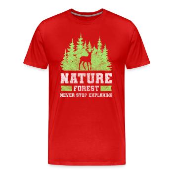 Wald Naturliebhaber Erholung Waldbewohner - Männer Premium Bio T-Shirt - Rot - Vorne - Damien (186cm)