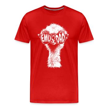 Emu Dad Lustiger Strauß Kopf Laufvogel Geschenk - Männer Premium Bio T-Shirt - Rot - Vorne - Damien (186cm)