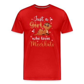 Erdmännchen Gruppe - Männer Premium Bio T-Shirt - Rot - Vorne - Damien (186cm)