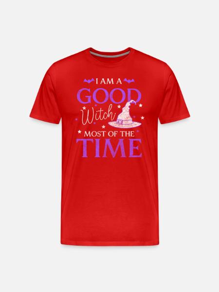 Witch Witch's Broom Halloween Monster - Men's Premium Organic T-Shirt - red