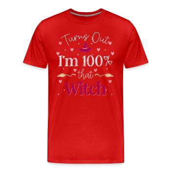 Balai de sorcellerie Halloween Dicton - T-shirt bio Premium Homme - rouge - Devant - Damien (186cm)