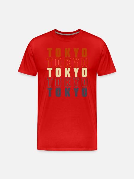 Tokyo Culture Temple - Men's Premium Organic T-Shirt - red