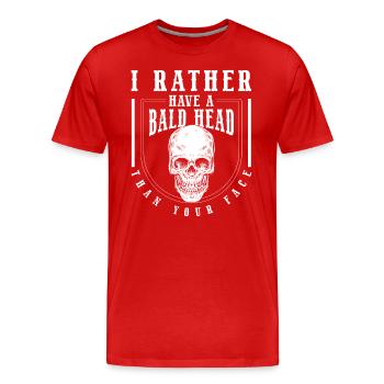 Coupe de cheveux sans poils à tête chauve - T-shirt bio Premium Homme - rouge - Devant - Damien (186cm)