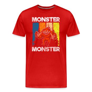 Les monstres effraient le déguisement terrifiant - T-shirt bio Premium Homme - rouge - Devant - Damien (186cm)